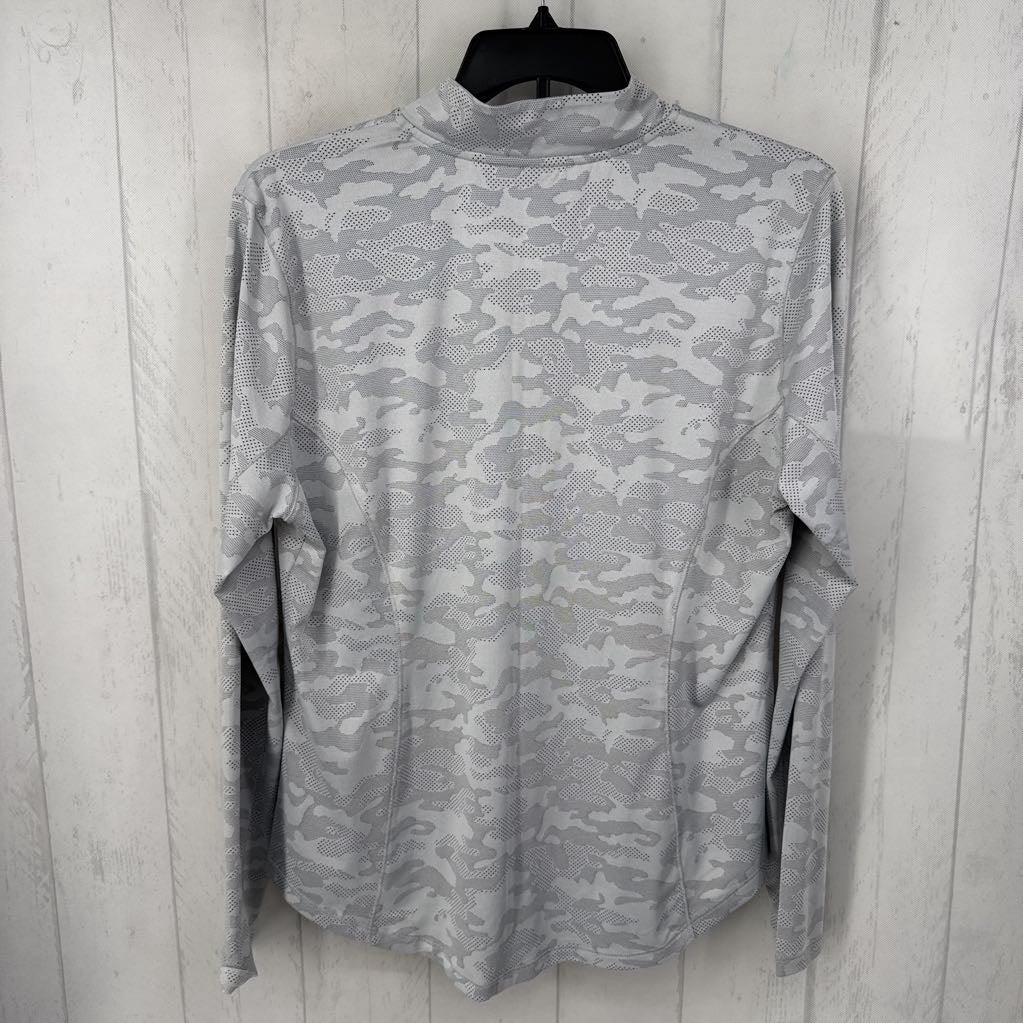 XXL l/s camo quarter zip top