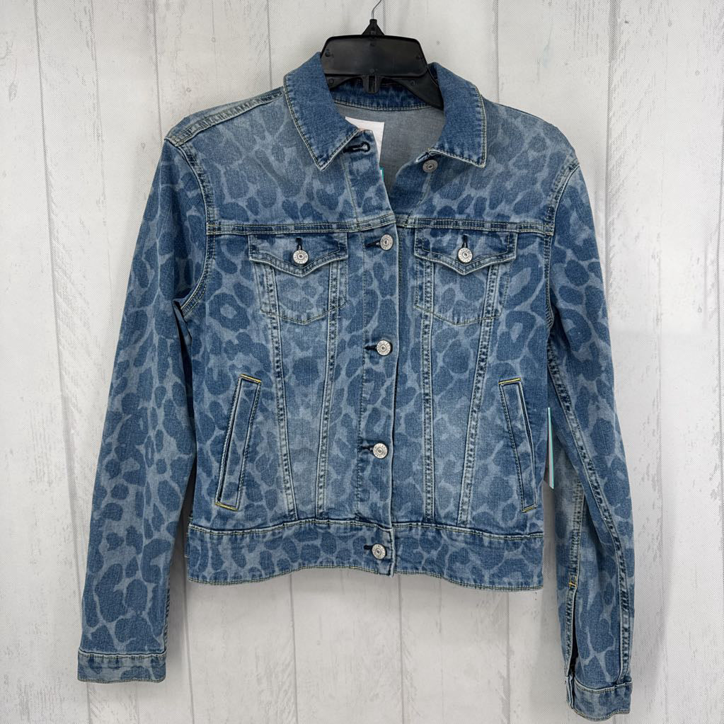 S animal print jean jacket
