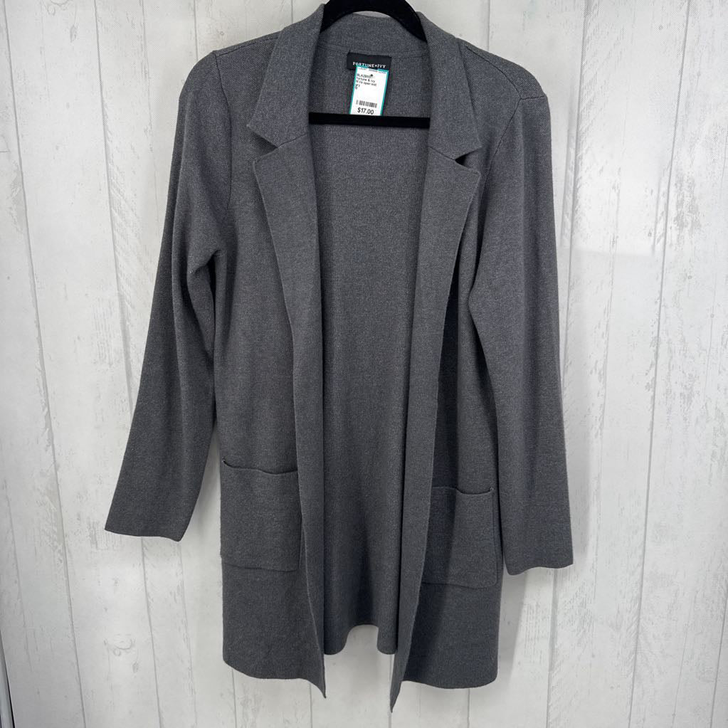 M l/s open knit blazer