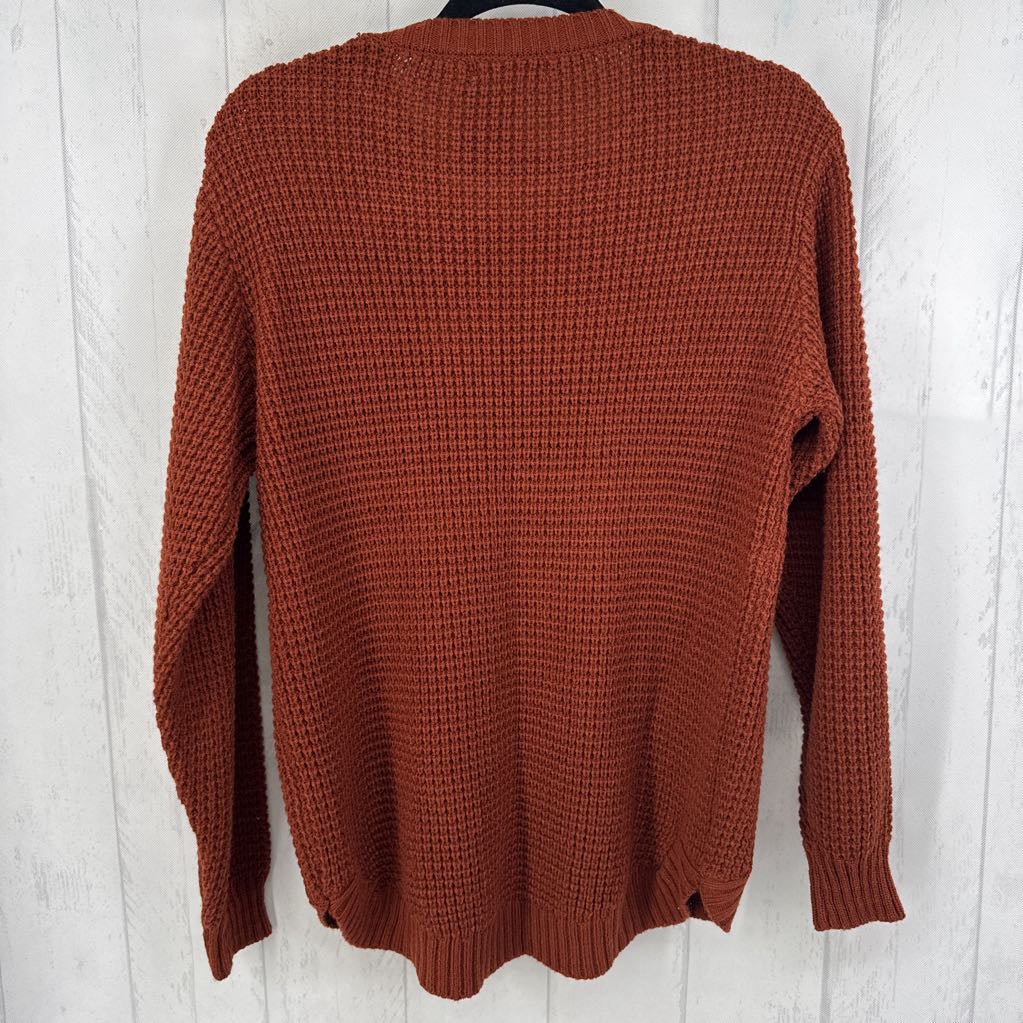 S l/s waffle knit sweater
