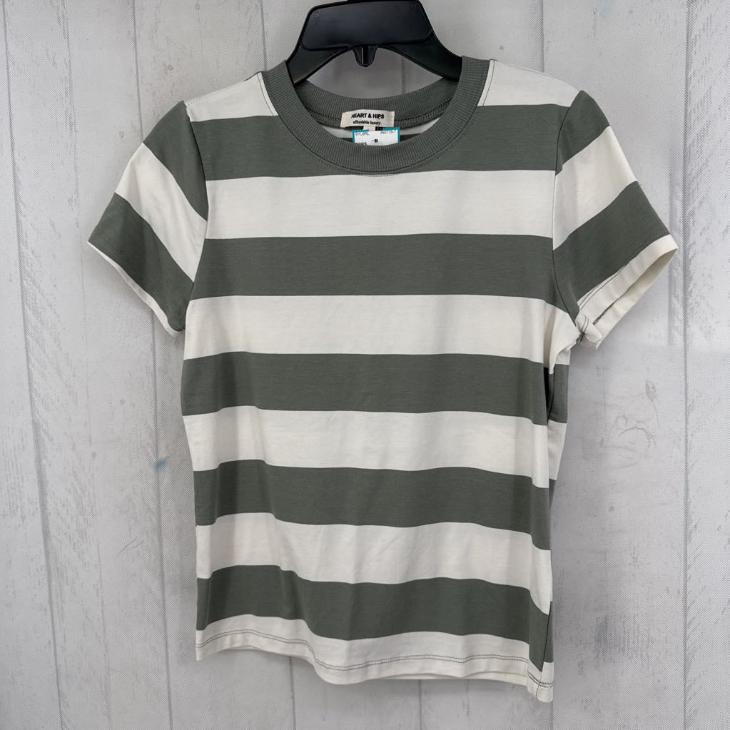 L (fits XS) striped crewneck s/s tee
