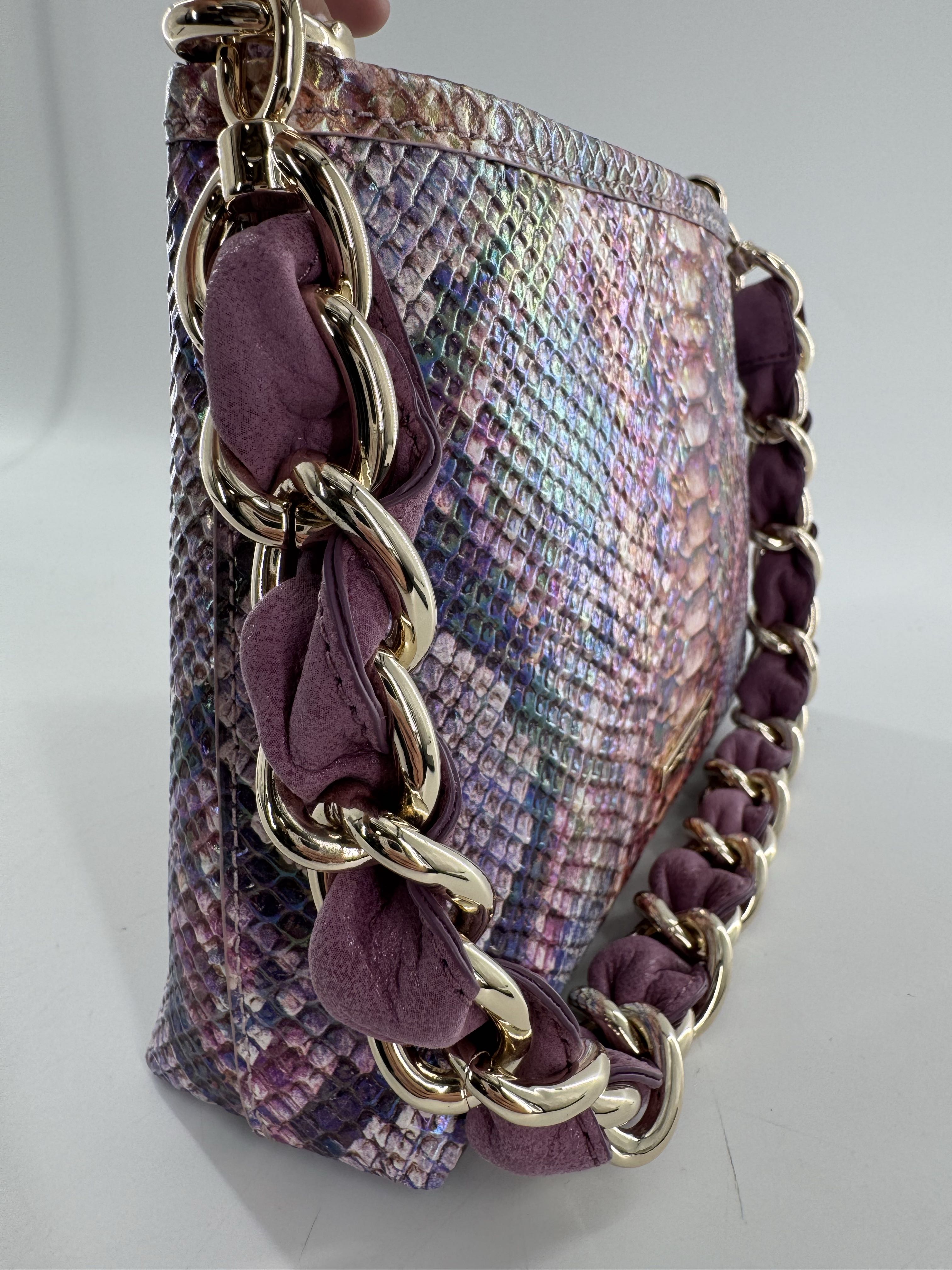R235 croc embossed ombre shoulder bag