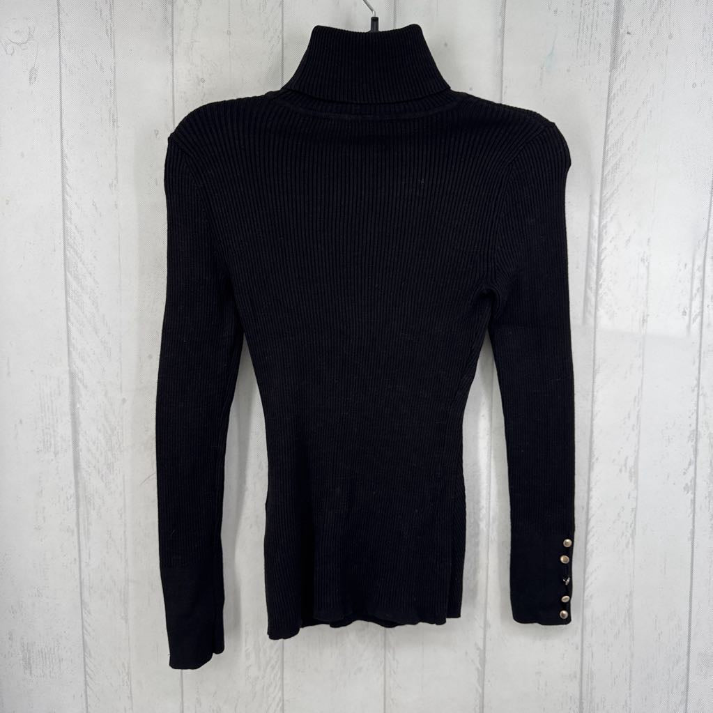 XS ribbed t-neck l/s knit sweater