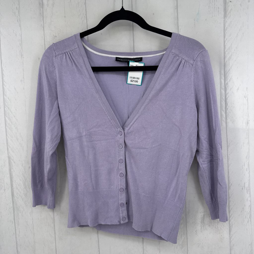 S button front 3/4 slv cardi