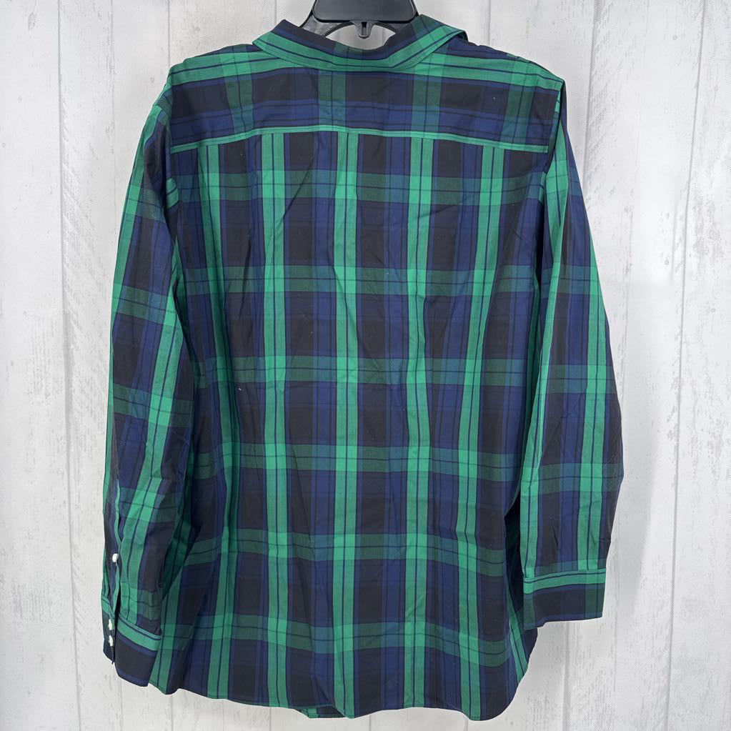 16w plaid button down l/s top