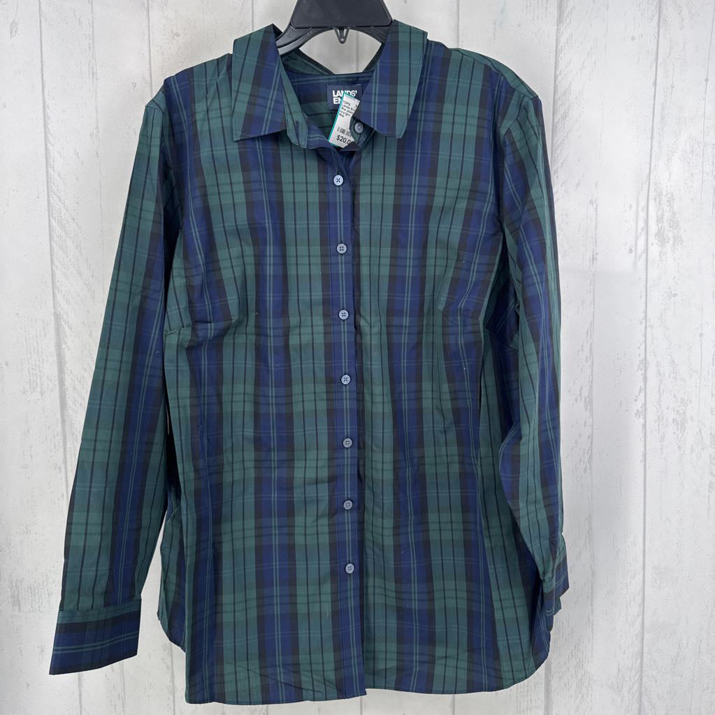 16w plaid button down l/s top