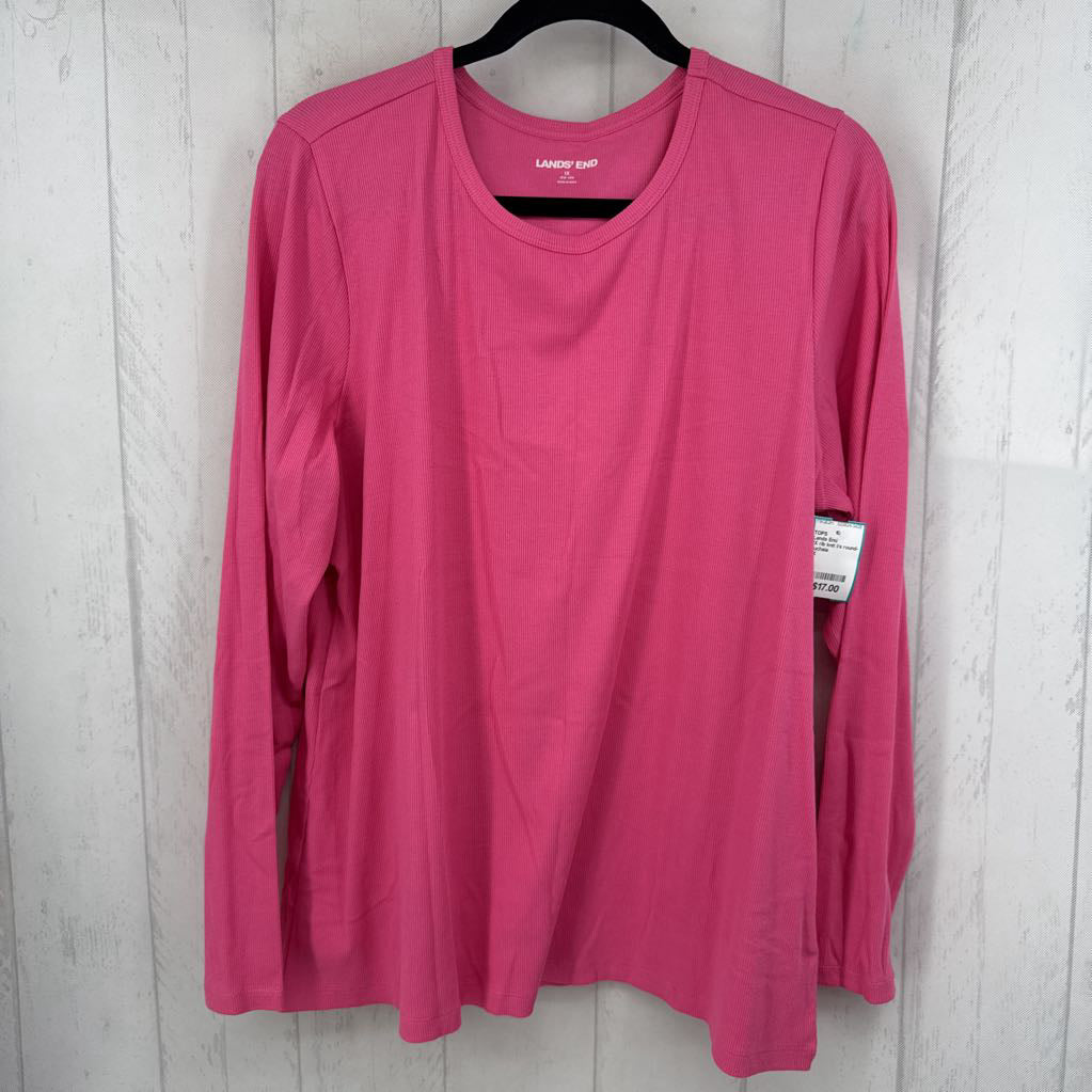 1X rib knit l/s round-neck top