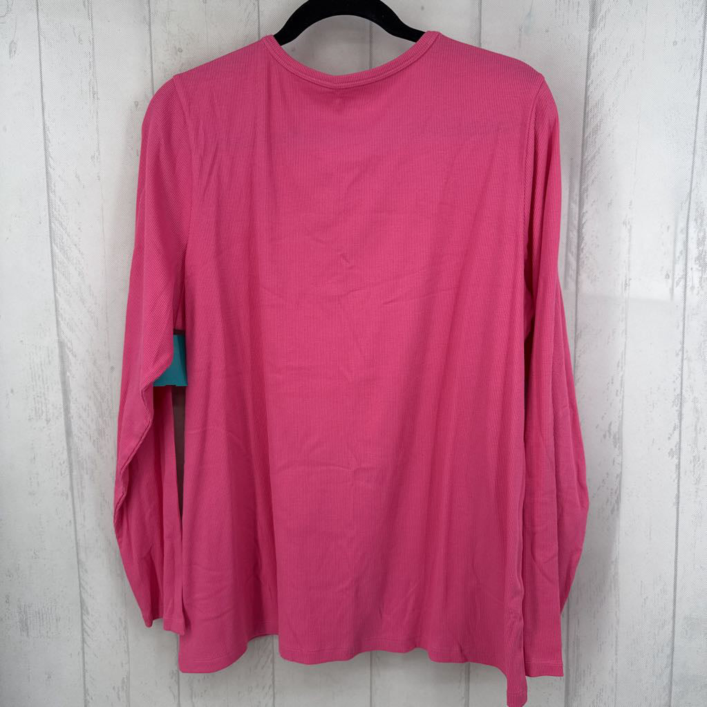 1X rib knit l/s round-neck top