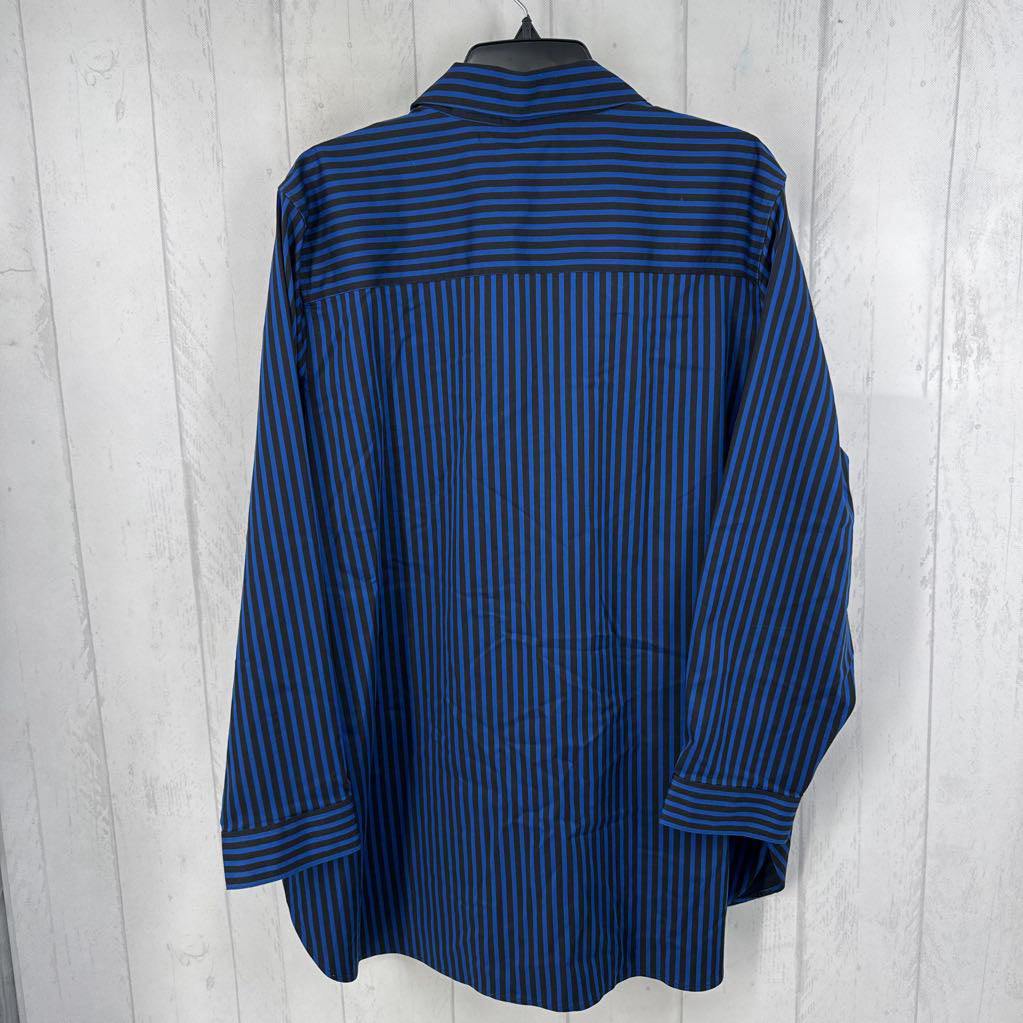 18 striped button down l/s top