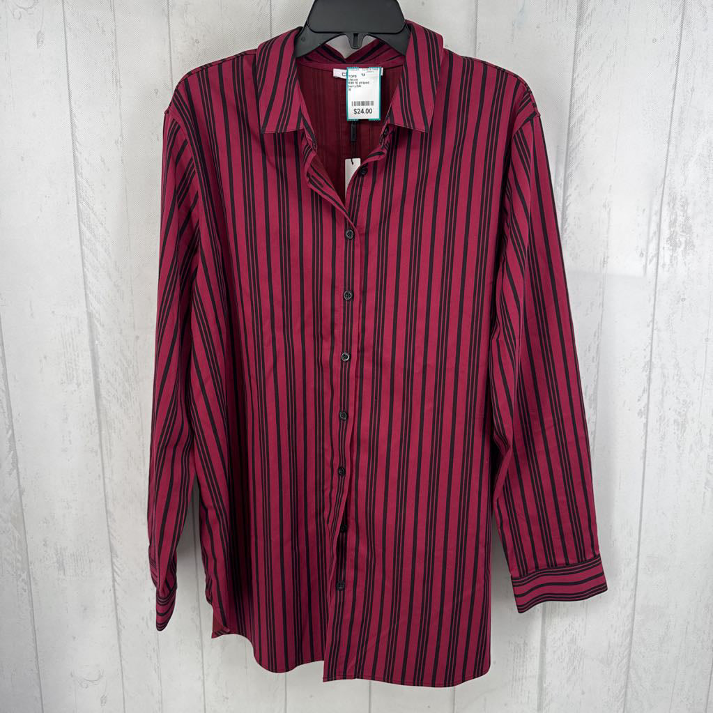 R99 18 striped button down l/s top