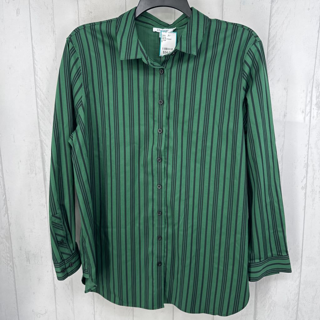 R99 18 striped button down l/s top