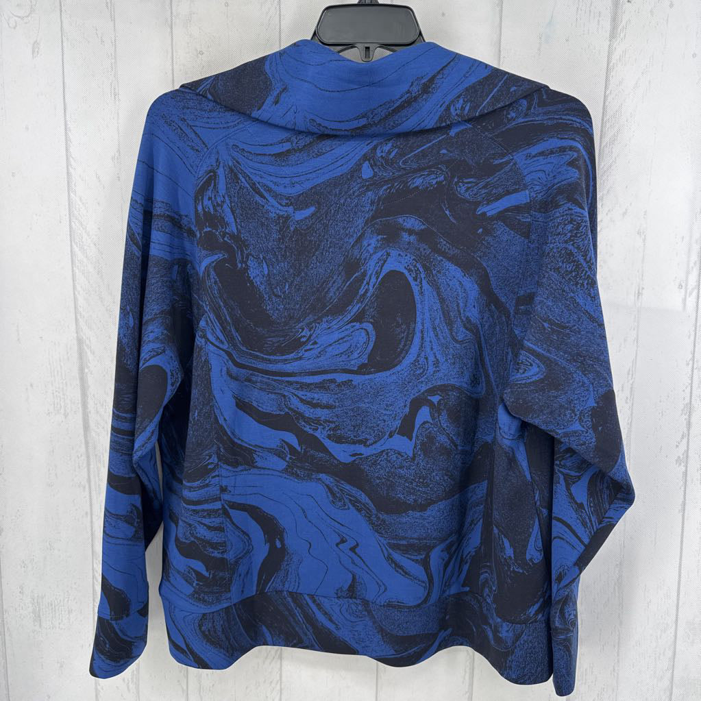 XL swirl print quarter zip l/s pullover
