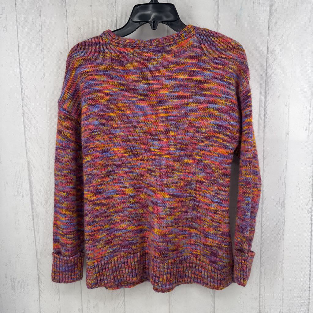 S l/s marled v-neck sweater