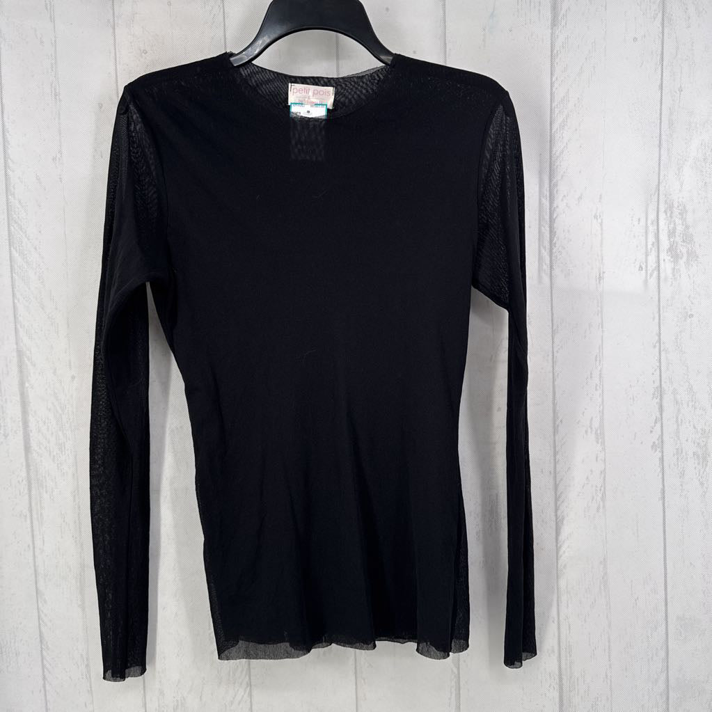 XL semi sheer l/s top