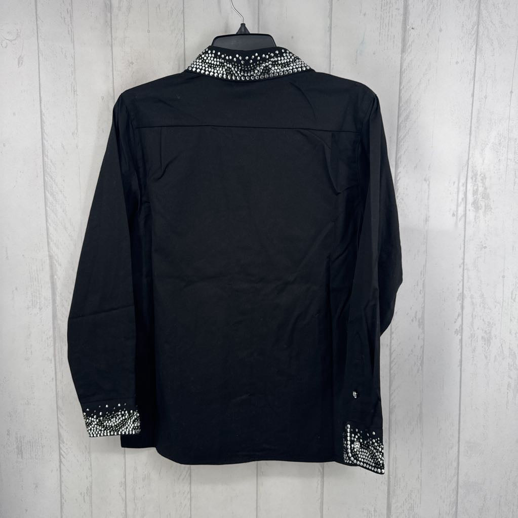 XS l/s embellished button shirt