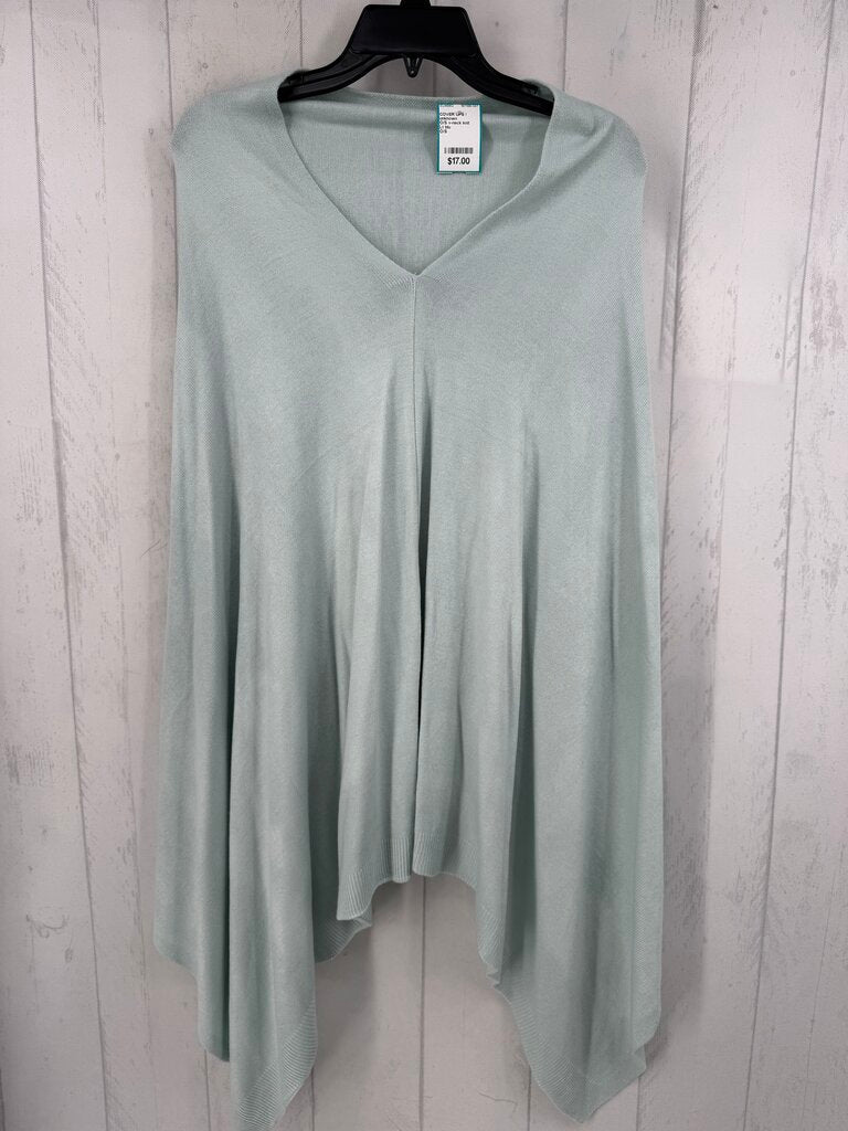 O/S v-neck knit poncho