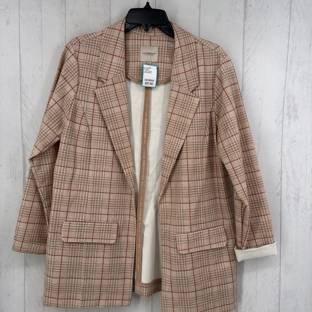 L plaid blazer