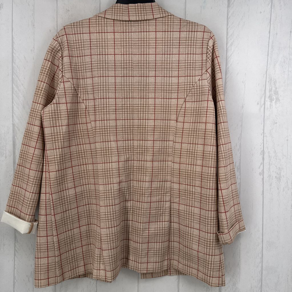 L plaid blazer