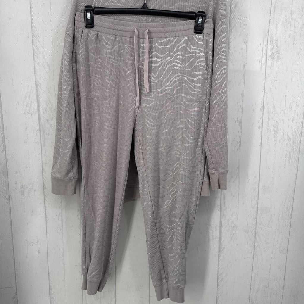 L 2pc zebra striped pant set