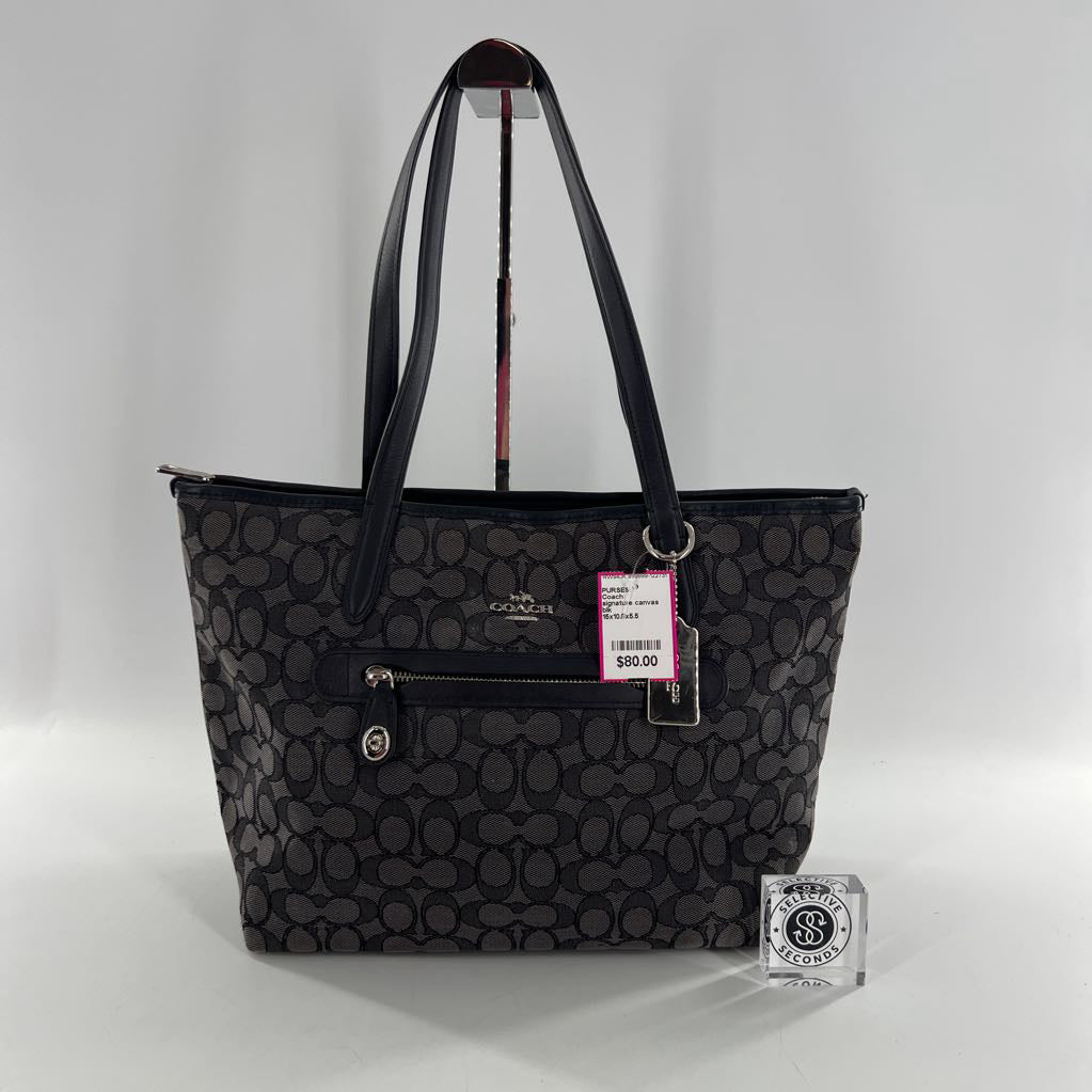 signature canvas top zip tote