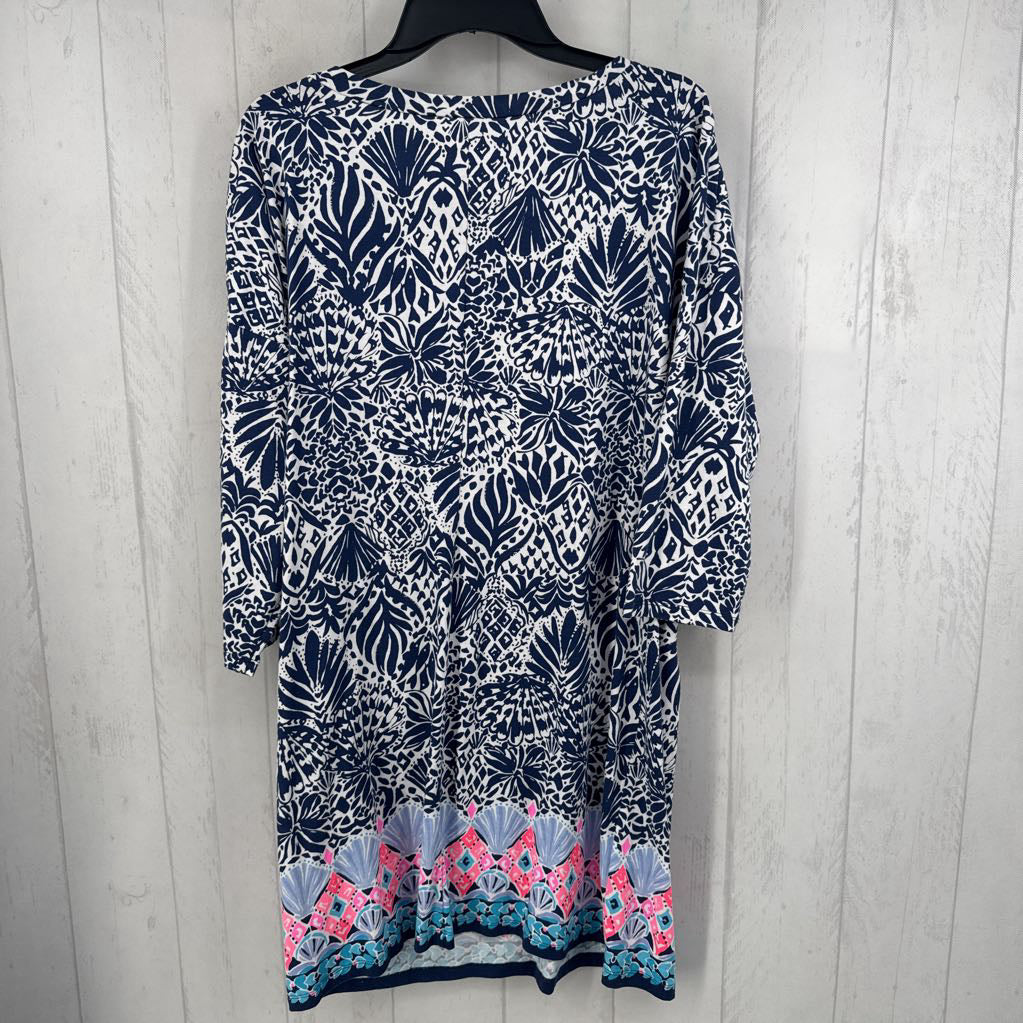 XL printed 3/4 slv dress