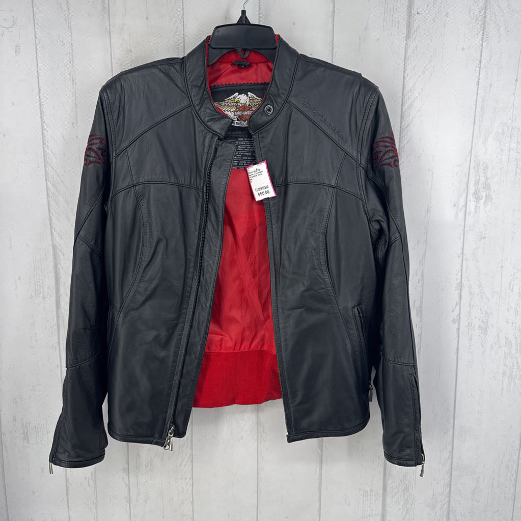 M leather moto jacket