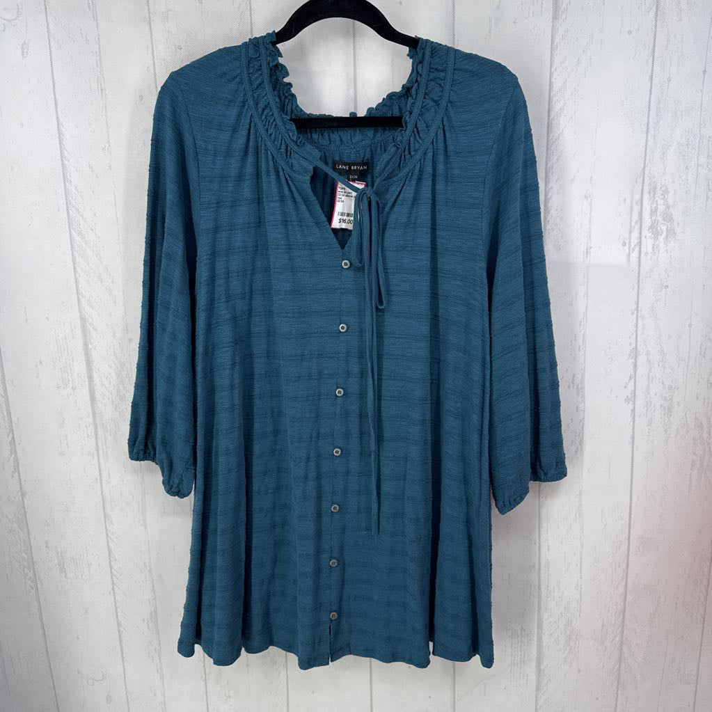 22/24 elbow slvl button detail v-neck top