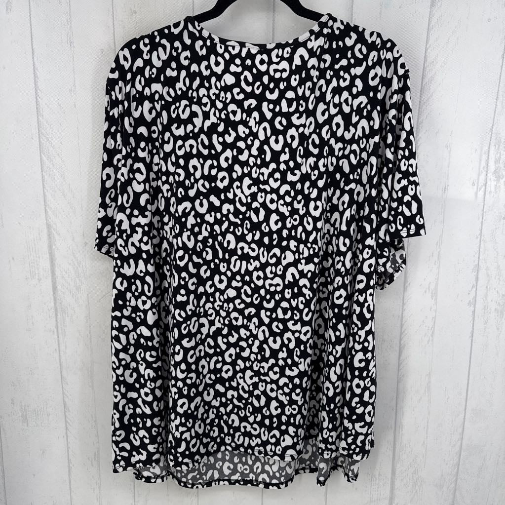 26/28 s/s animal print top