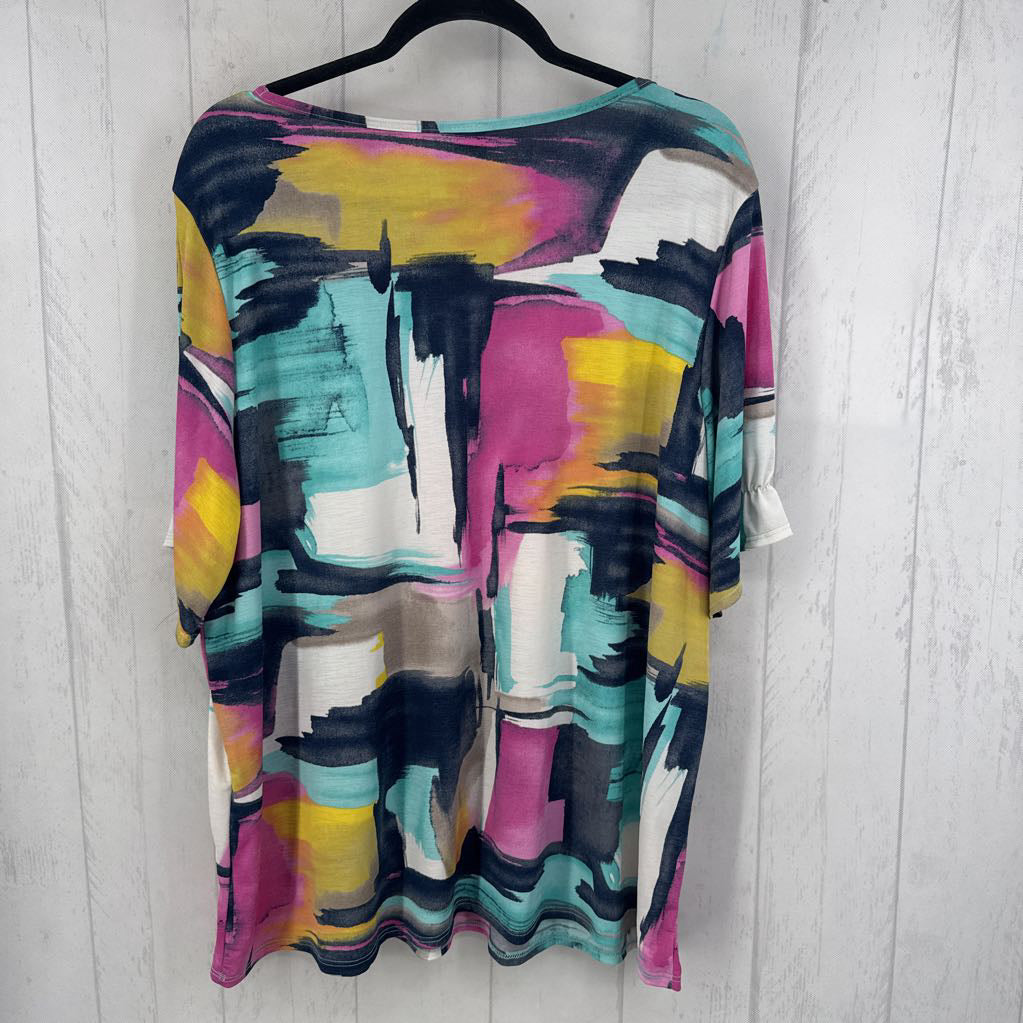 2X printed v-neck s/s tee