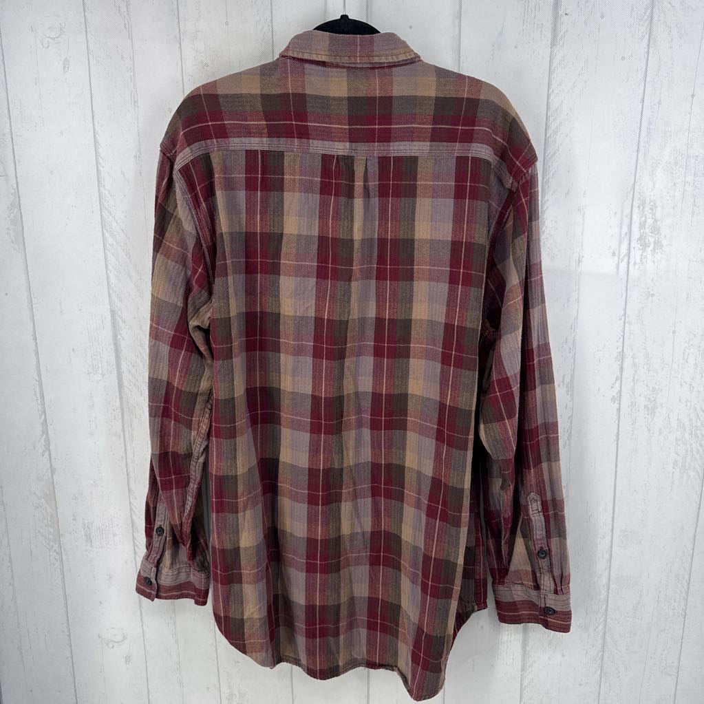 XXL l/s button down plaid shirt