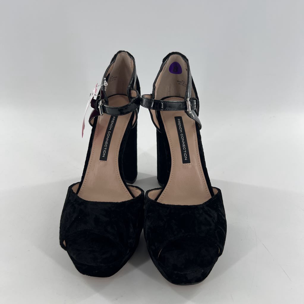 8 velvet peep toe high-heels