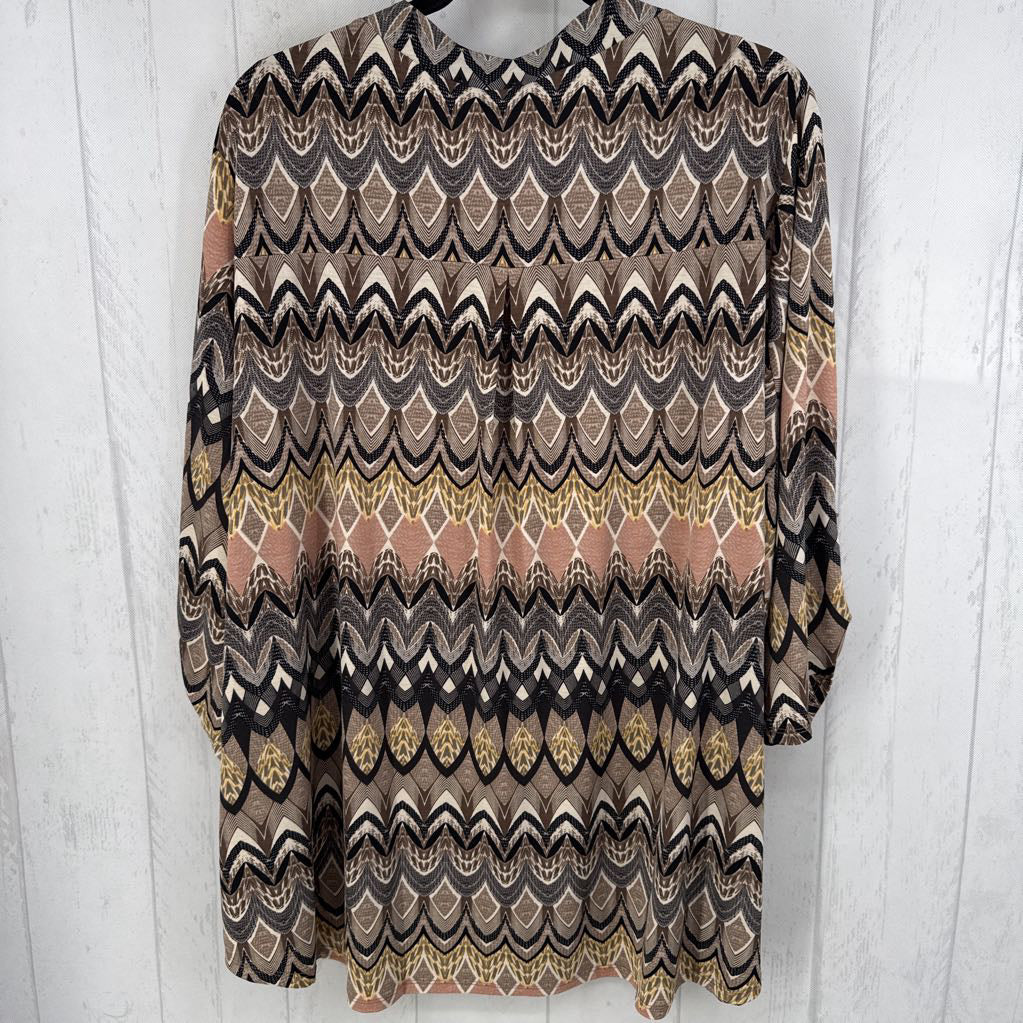 3X printed split neck 3/4 slv top