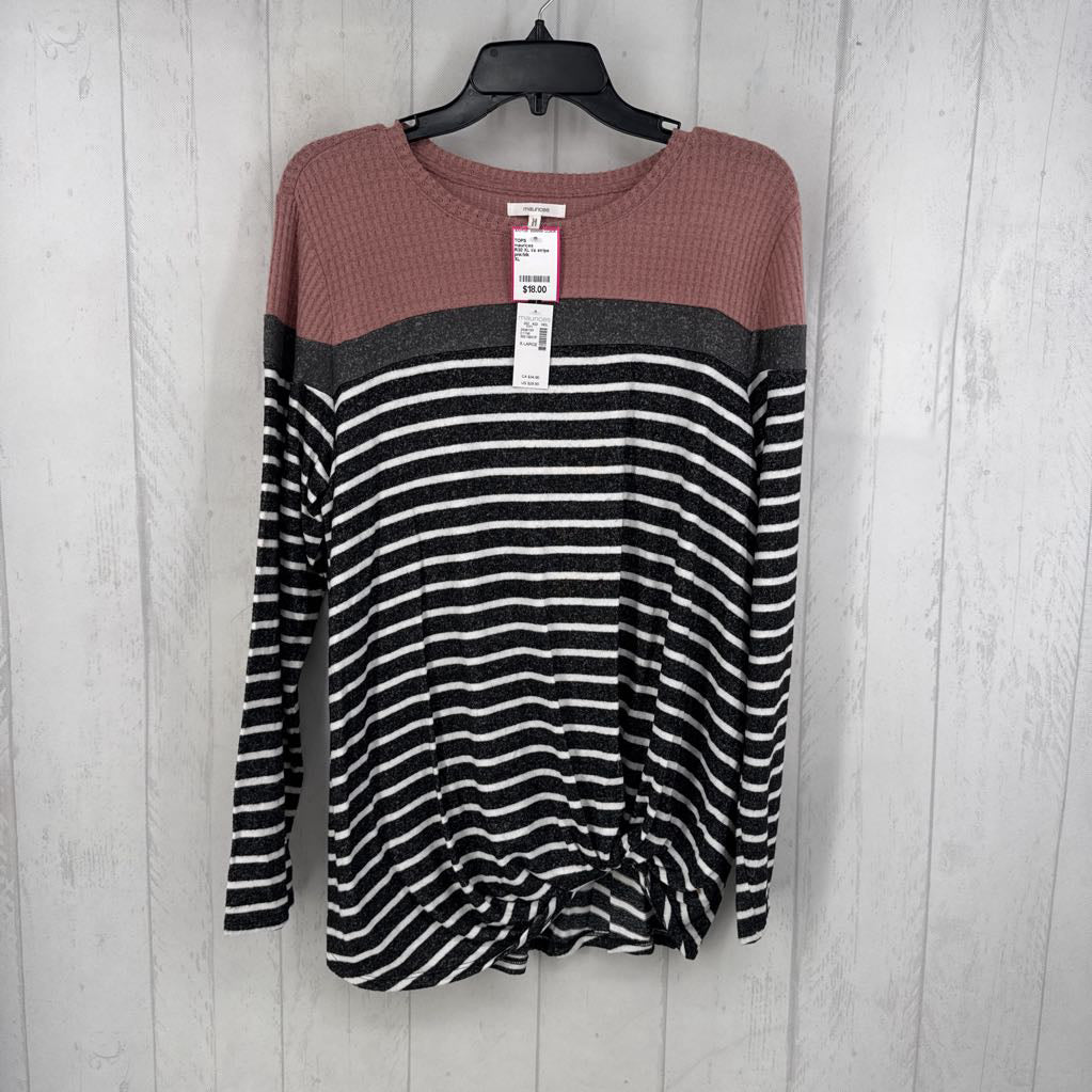 R30 XL l/s stripe twist top