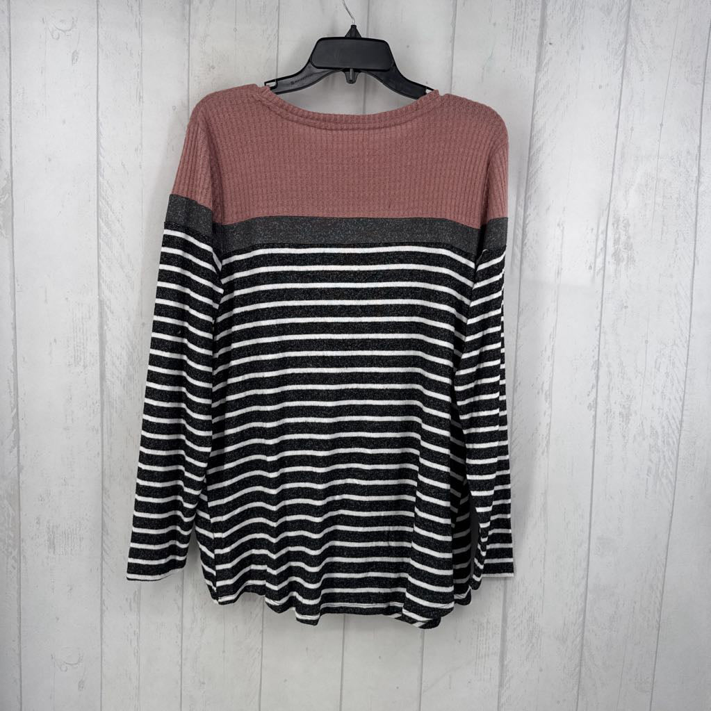 R30 XL l/s stripe twist top