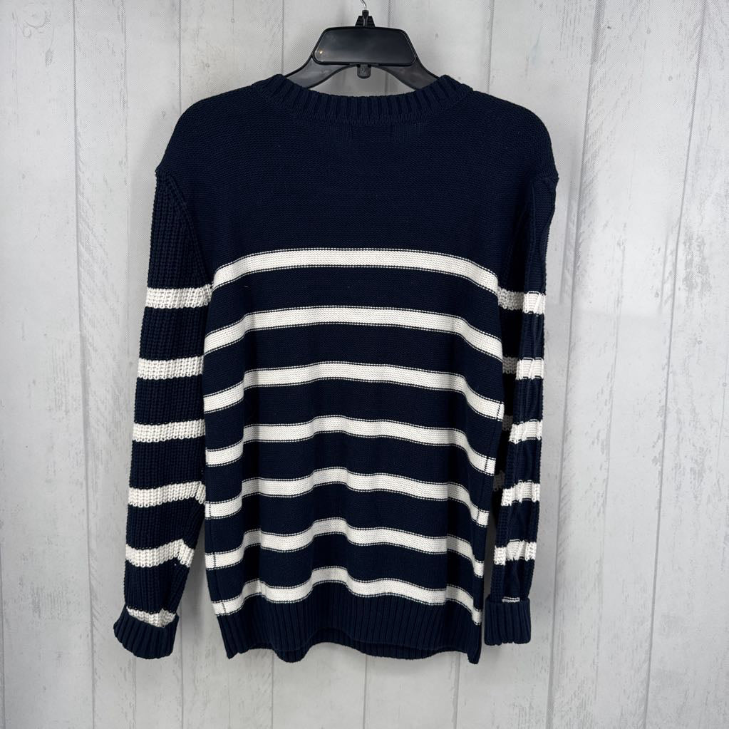 M striped cable knit sweater