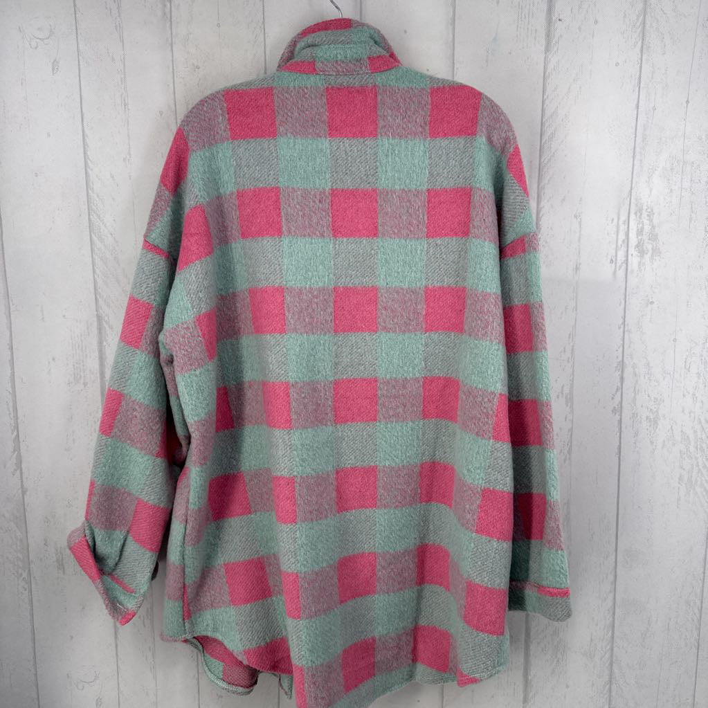 XL plaid shacket
