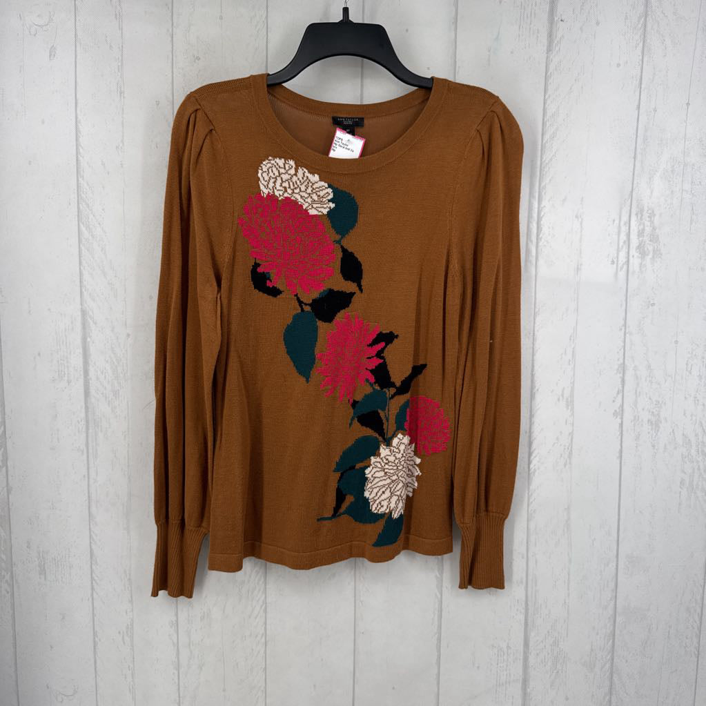 Mp floral knit l/s top