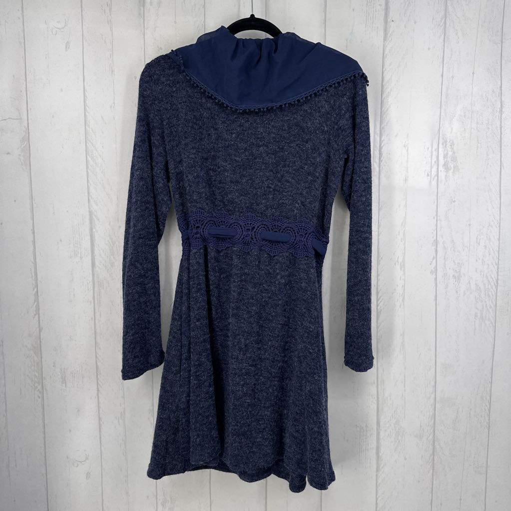 S ruffled belted sweater dress