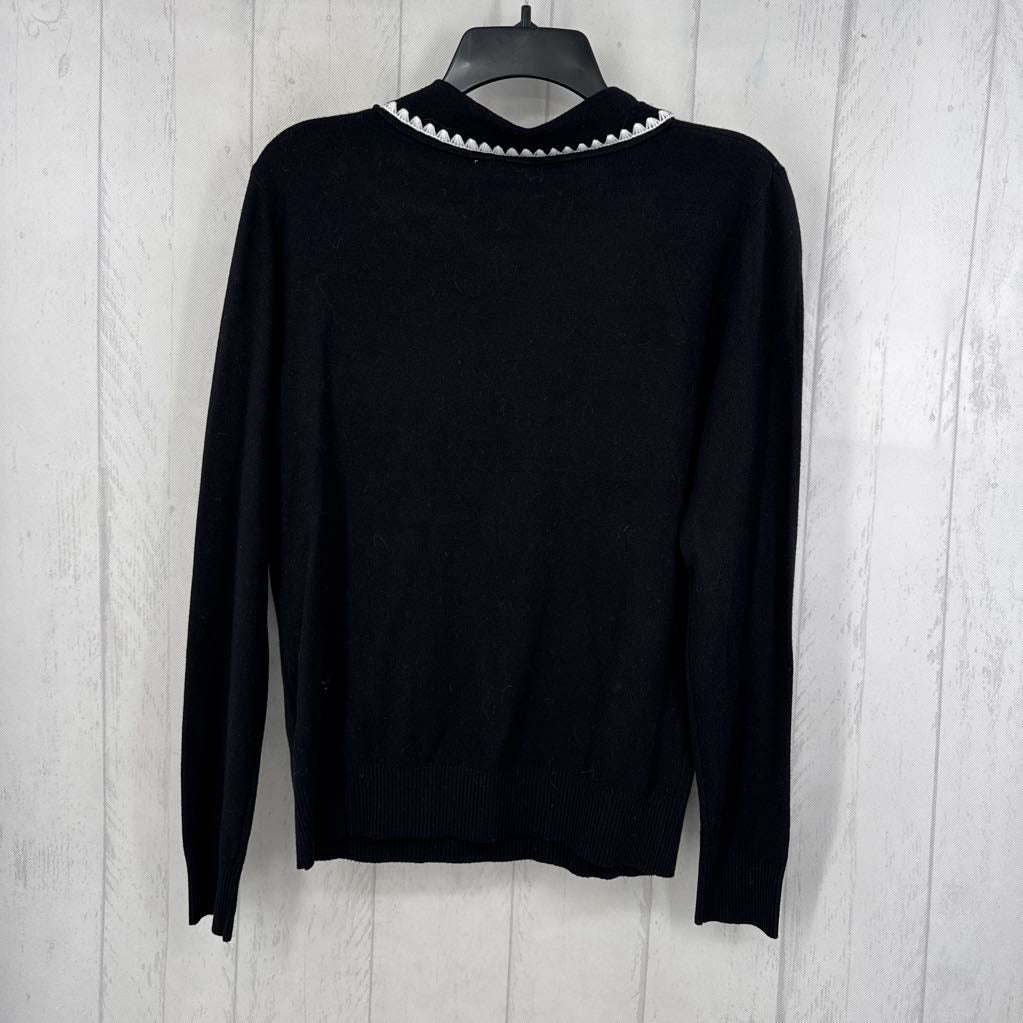 M flo embroidered collar sweater