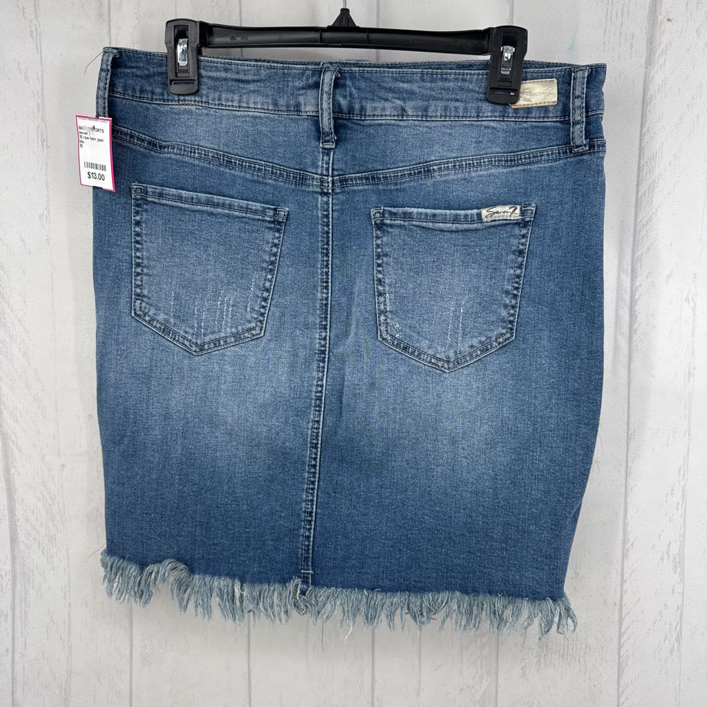 10 raw hem jean skirt