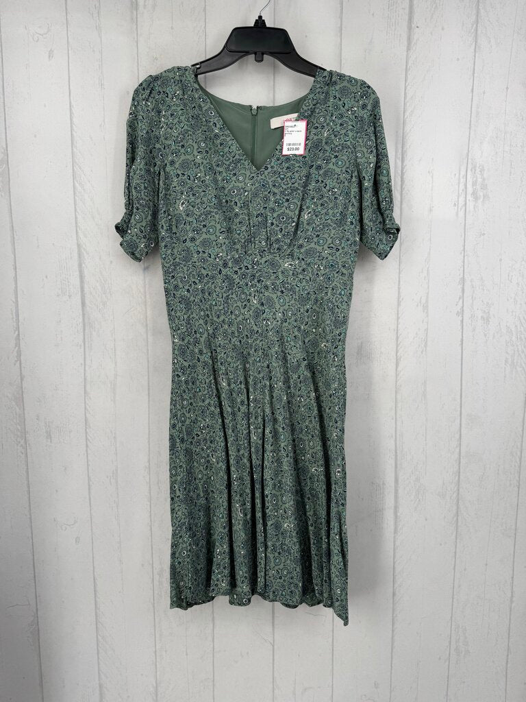 0 flo print v-neck s/s dress