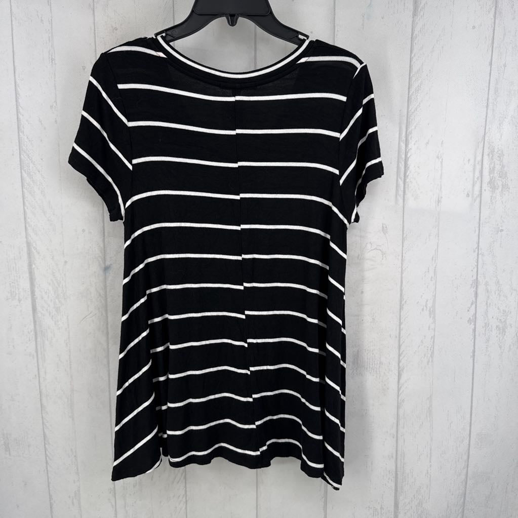 L striped sharkbite hem s/s tee