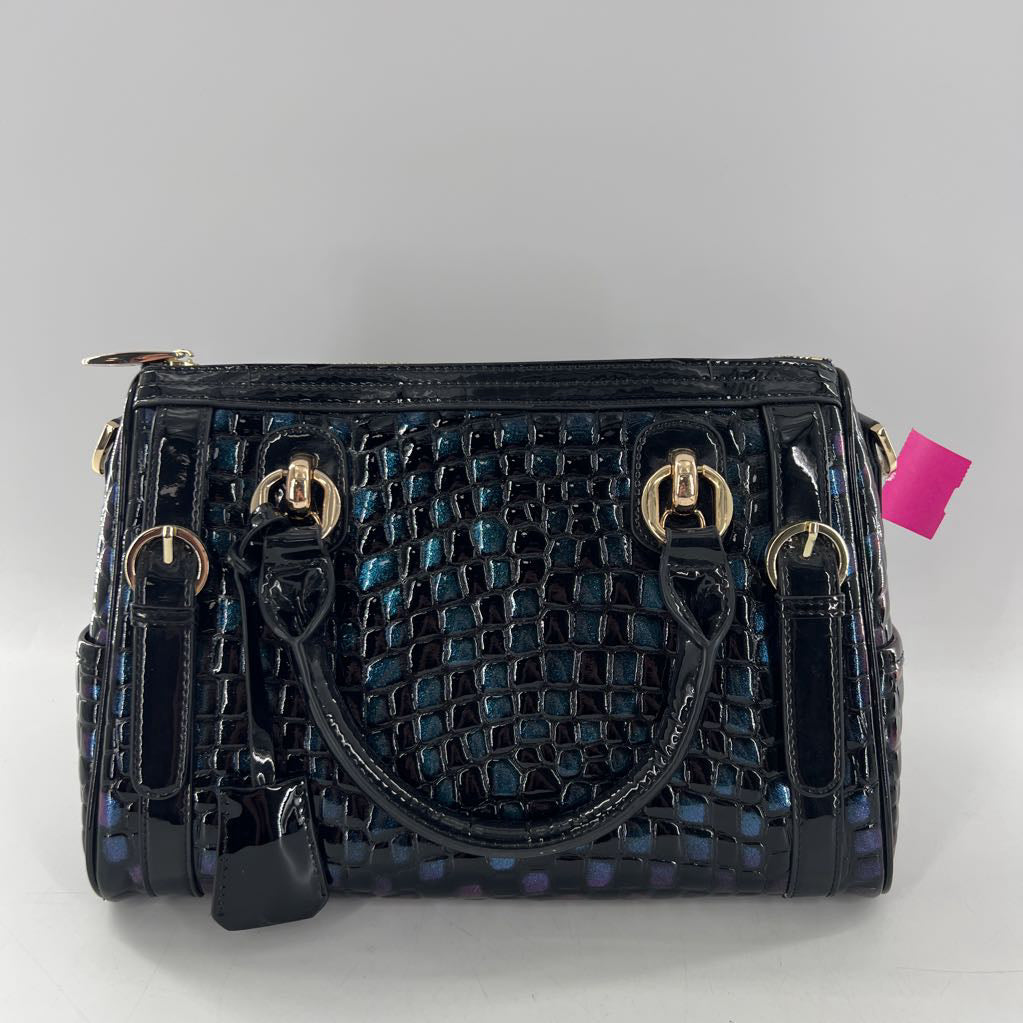 embossed leather handbag