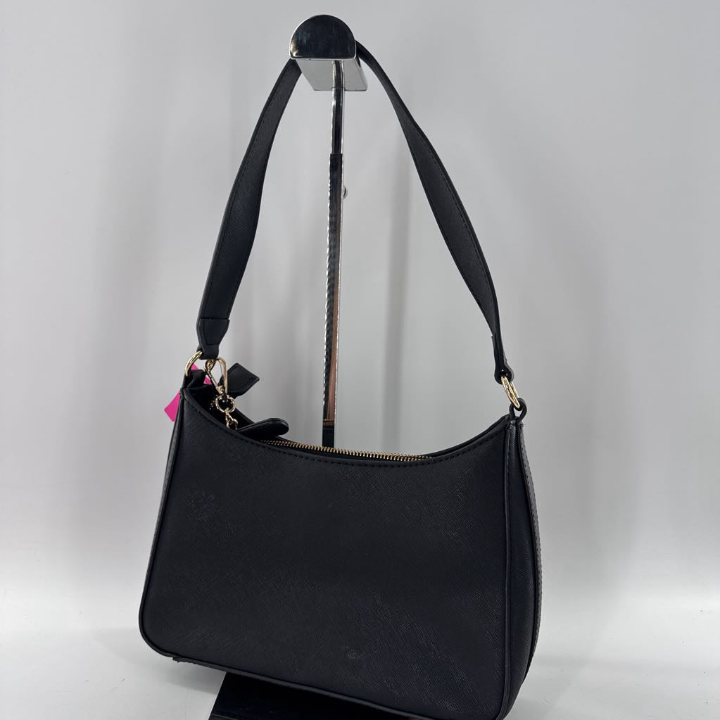 faux leather shoulder bag w/ detachable card pouch