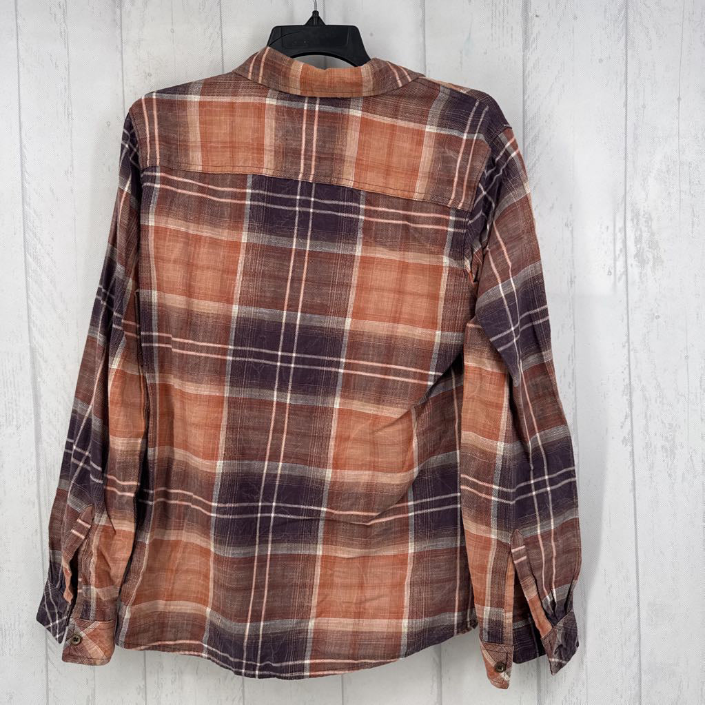 M plaid button down l/s top