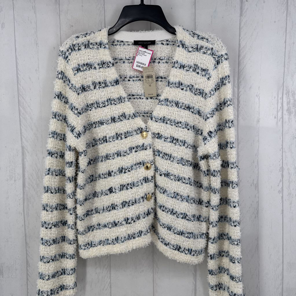 R50 M striped button front sweater