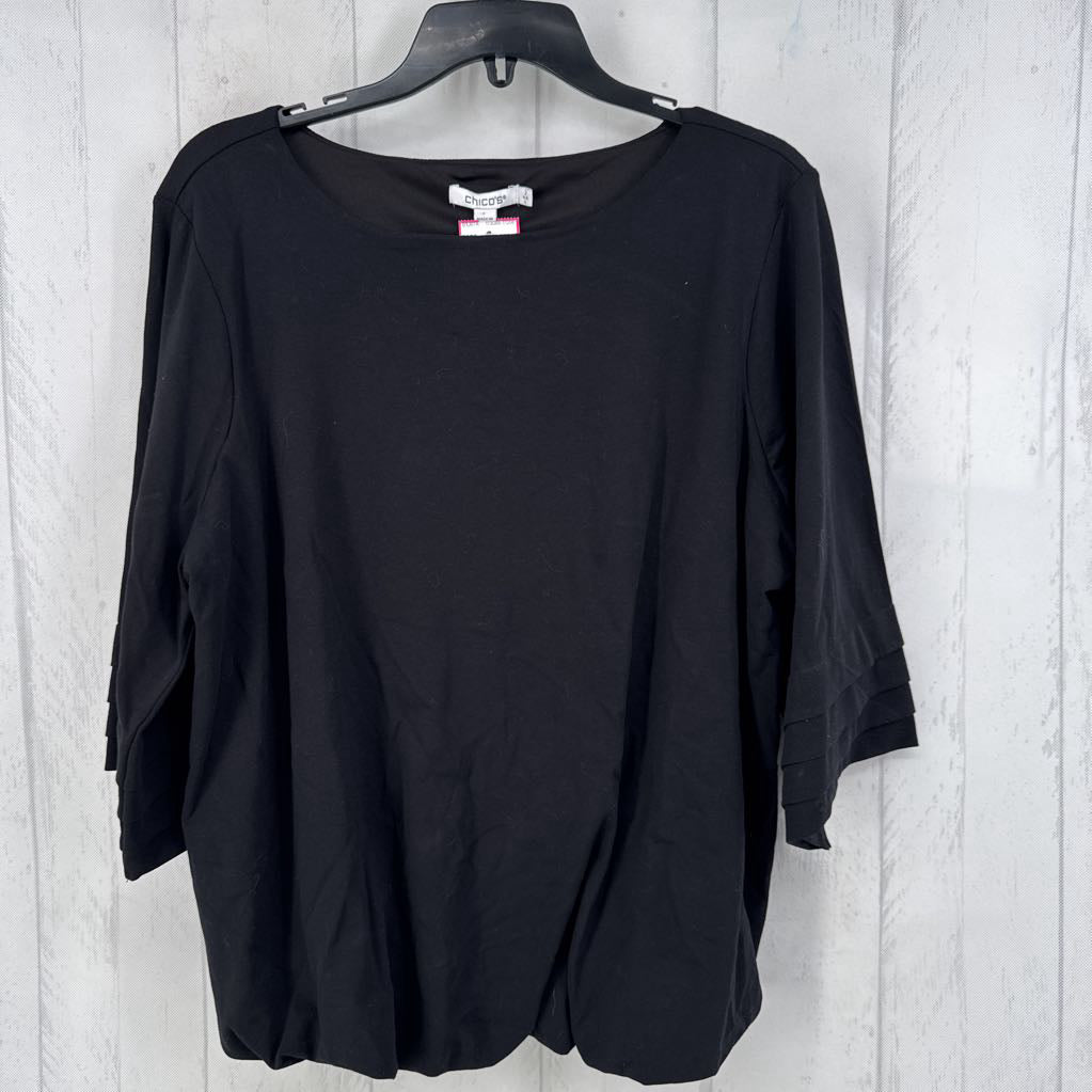 R80 L bubble hem 3/4 slv top