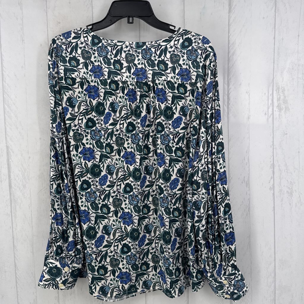R70 14/16 flo print button down l/s top
