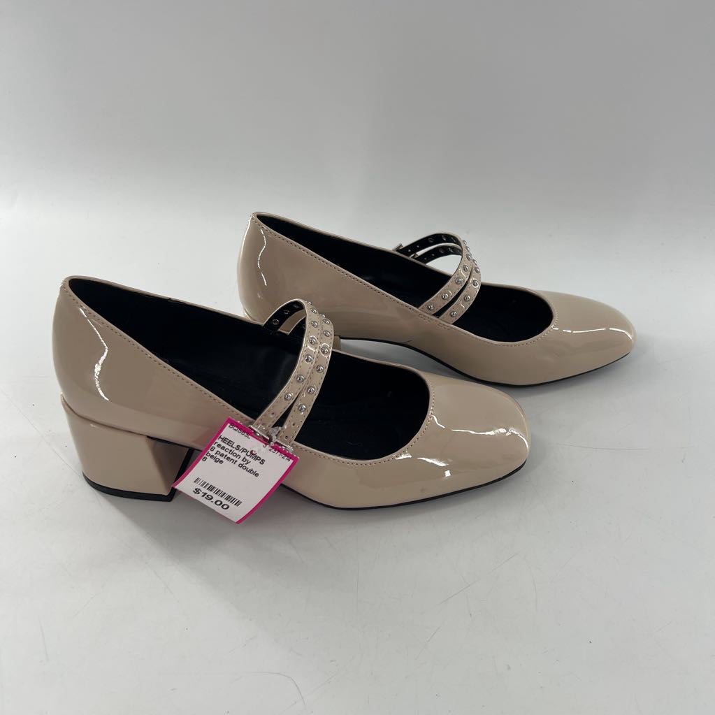 8 patent double studded ankle straps pumps