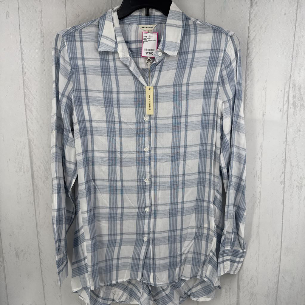 R98 S plaid button down l/s top